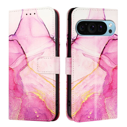 For Google Pixel 9 PT003 Marble Pattern Flip Leather Phone Case(Pink Purple Gold) - Google Cases by PMC Jewellery | Online Shopping South Africa | PMC Jewellery | Buy Now Pay Later Mobicred