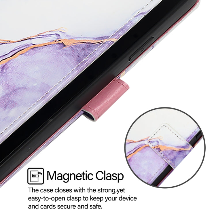 For Google Pixel 9 PT003 Marble Pattern Flip Leather Phone Case(White Purple) - Google Cases by PMC TechLife | Online Shopping South Africa | PMC TechLife | Buy Now Pay Later Mobicred