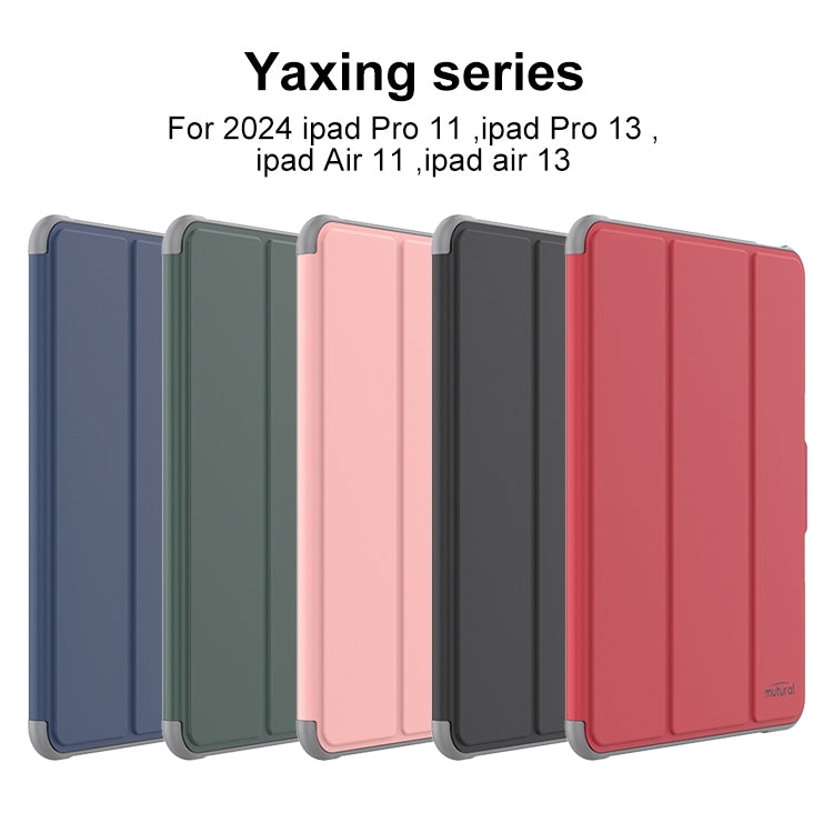For iPad Pro 13 2024 Mutural PC Hybrid TPU Leather Smart Tablet Case(Pink) - free shipping - PMC TechLife - Order now!