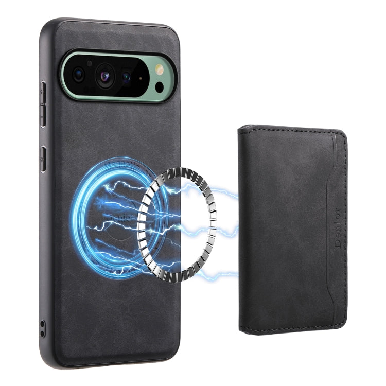 For Google Pixel 9 Denior D13 Retro Texture Leather MagSafe Card Bag Phone Case(Black) - free shipping - PMC TechLife - Order now!