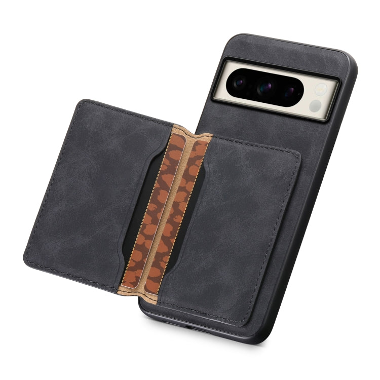 For Google Pixel 8 Pro Denior D13 Retro Texture Leather MagSafe Card Bag Phone Case(Black) - Google Cases by Denior | Online Shopping South Africa | PMC TechLife | Buy Now Pay Later Mobicred