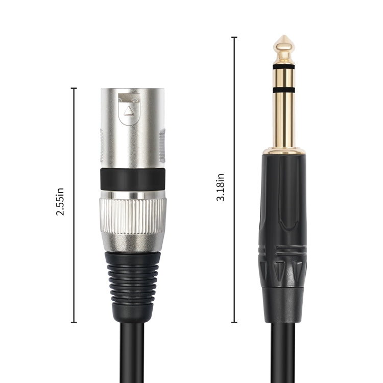 TC145BK55 6.35mm 1/4 TRS Male to XLR 3pin Male Microphone Cable, Length:10m(Black) - Microphone Audio Cable & Connector by PMC Jewellery | Online Shopping South Africa | PMC Jewellery | Buy Now Pay Later Mobicred