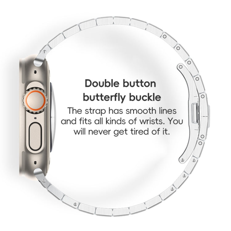 For Apple Watch 38mm PG94 Dual-link Modified Stainless Steel Watch Band(Silver) - free shipping - PMC TechLife - Order now!