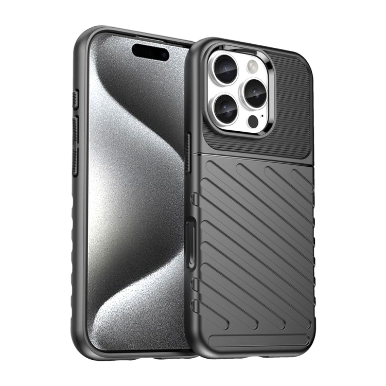 For iPhone 16 Pro Thunderbolt Shockproof Soft TPU Phone Case(Black) - iPhone 16 Pro Cases by PMC TechLife | Online Shopping South Africa | PMC TechLife | Buy Now Pay Later Mobicred