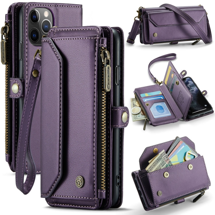 For iPhone 11 Pro Max CaseMe C36 Card Slots Zipper Wallet RFID Anti-theft Leather Phone Case(Purple) - iPhone 11 Pro Max Cases by CaseMe | Online Shopping South Africa | PMC Jewellery | Buy Now Pay Later Mobicred