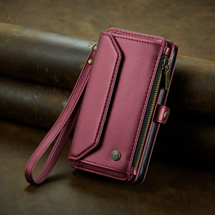 For iPhone 13 mini CaseMe C36 Card Slots Zipper Wallet RFID Anti-theft Leather Phone Case(Wine Red) - iPhone 13 mini Cases by CaseMe | Online Shopping South Africa | PMC Jewellery | Buy Now Pay Later Mobicred