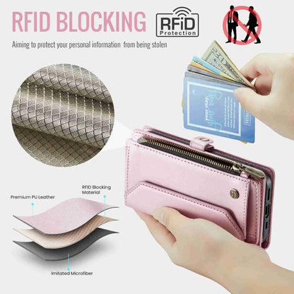 For iPhone 14 Pro Max CaseMe C36 Card Slots Zipper Wallet RFID Anti-theft Leather Phone Case(Pink) - iPhone 14 Pro Max Cases by CaseMe | Online Shopping South Africa | PMC Jewellery | Buy Now Pay Later Mobicred