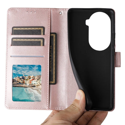 For OPPO Reno11 Pro 5G Global Multifunctional Horizontal Flip Leather Phone Case with Three Card Slot(Rose Gold) - Reno11 Pro Cases by PMC Jewellery | Online Shopping South Africa | PMC Jewellery | Buy Now Pay Later Mobicred