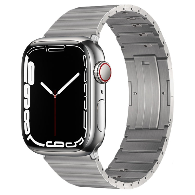 For Apple Watch Series 8 41mm PG65 Single Bead Bamboo Joint Spring Bars Titanium Metal Watch Band(Silver) - free shipping - PMc TechLife - Order now!