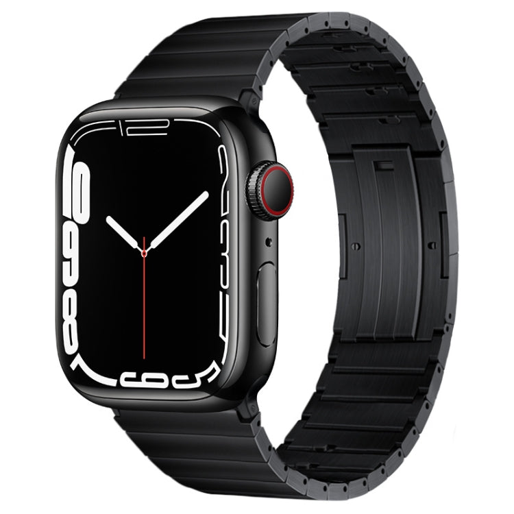 For Apple Watch SE 44mm PG65 Single Bead Bamboo Joint Spring Bars Titanium Metal Watch Band(Black) - free shipping - PMc TechLife - Order now!