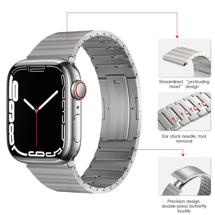 For Apple Watch 42mm PG65 Single Bead Bamboo Joint Spring Bars Titanium Metal Watch Band(Silver) - free shipping - PMc TechLife - Order now!