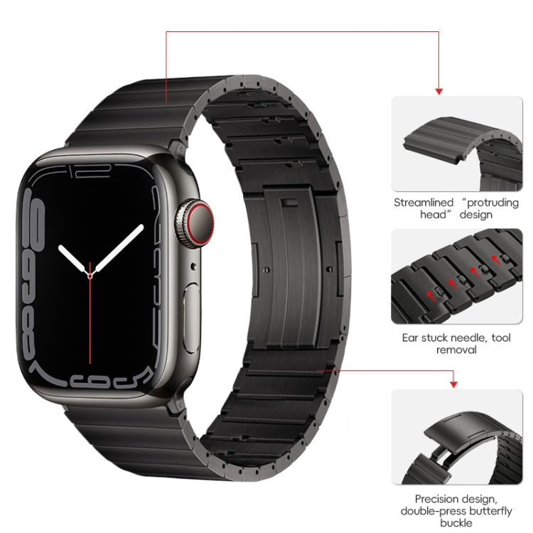 For Apple Watch 38mm PG65 Single Bead Bamboo Joint Spring Bars Titanium Metal Watch Band(Graphite Black) - free shipping - PMc TechLife - Order now!