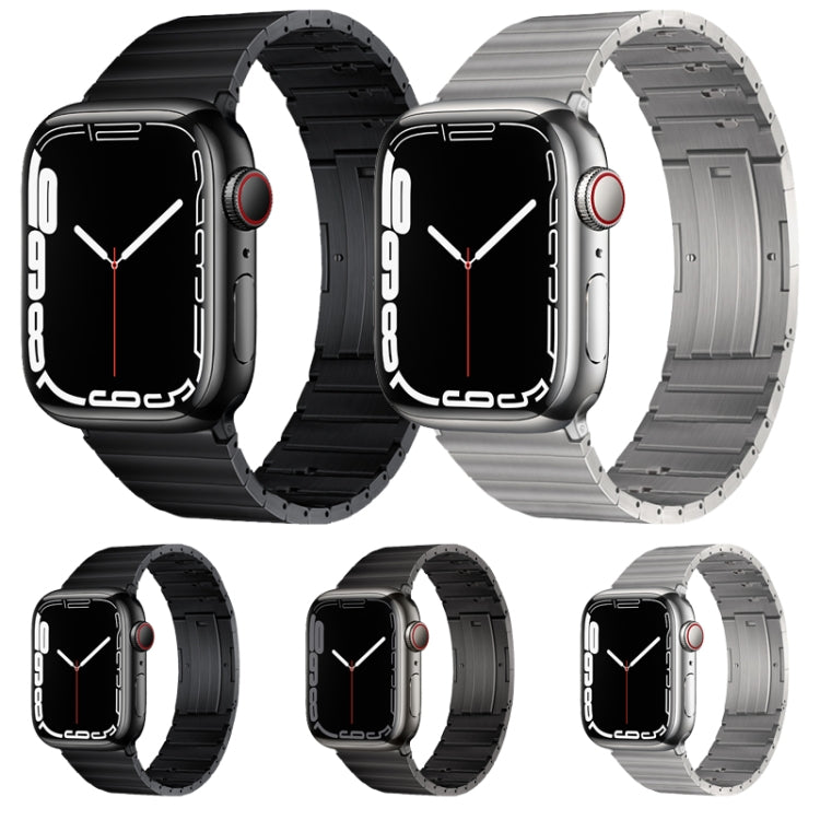 For Apple Watch Ultra 49mm PG65 Single Bead Bamboo Joint Spring Bars Titanium Metal Watch Band(Black) - Watch Bands by PMC Jewellery | Online Shopping South Africa | PMC Jewellery | Buy Now Pay Later Mobicred