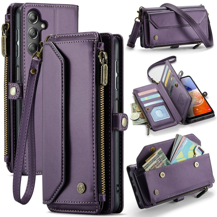 For Samsung Galaxy A14 5G / 4G CaseMe C36 Card Slots Zipper Wallet RFID Anti-theft Leather Phone Case(Purple) - Galaxy Phone Cases by CaseMe | Online Shopping South Africa | PMC Jewellery | Buy Now Pay Later Mobicred