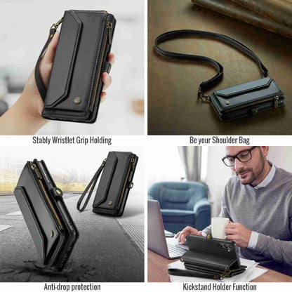 For Samsung Galaxy A24 CaseMe C36 Card Slots Zipper Wallet RFID Anti-theft Leather Phone Case(Black) - Galaxy Phone Cases by CaseMe | Online Shopping South Africa | PMC Jewellery | Buy Now Pay Later Mobicred