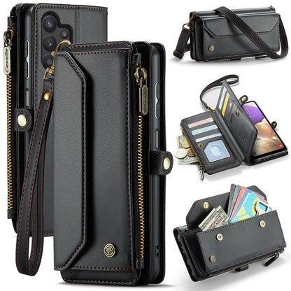 For Samsung Galaxy A32 5G CaseMe C36 Card Slots Zipper Wallet RFID Anti-theft Leather Phone Case(Black) - Galaxy Phone Cases by CaseMe | Online Shopping South Africa | PMC Jewellery | Buy Now Pay Later Mobicred