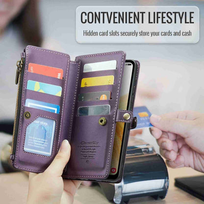 For Samsung Galaxy A33 5G CaseMe C36 Card Slots Zipper Wallet RFID Anti-theft Leather Phone Case(Purple) - Galaxy Phone Cases by CaseMe | Online Shopping South Africa | PMC Jewellery | Buy Now Pay Later Mobicred