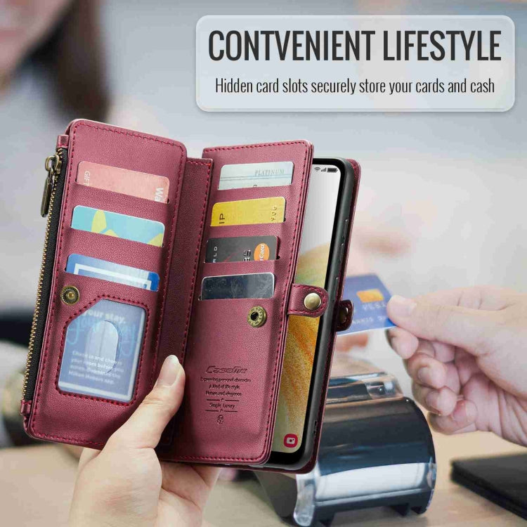 For Samsung Galaxy A33 5G CaseMe C36 Card Slots Zipper Wallet RFID Anti-theft Leather Phone Case(Wine Red) - Galaxy Phone Cases by CaseMe | Online Shopping South Africa | PMC Jewellery | Buy Now Pay Later Mobicred