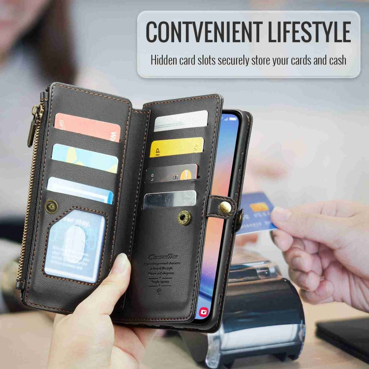 For Samsung Galaxy A34 5G CaseMe C36 Card Slots Zipper Wallet RFID Anti-theft Leather Phone Case(Black) - Galaxy Phone Cases by CaseMe | Online Shopping South Africa | PMC Jewellery | Buy Now Pay Later Mobicred