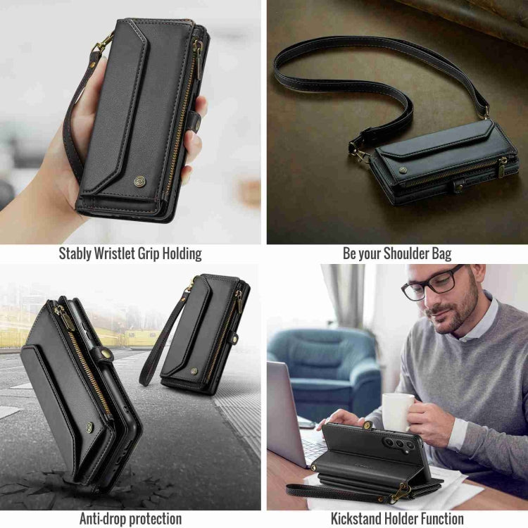 For Samsung Galaxy A34 5G CaseMe C36 Card Slots Zipper Wallet RFID Anti-theft Leather Phone Case(Black) - Galaxy Phone Cases by CaseMe | Online Shopping South Africa | PMC Jewellery | Buy Now Pay Later Mobicred