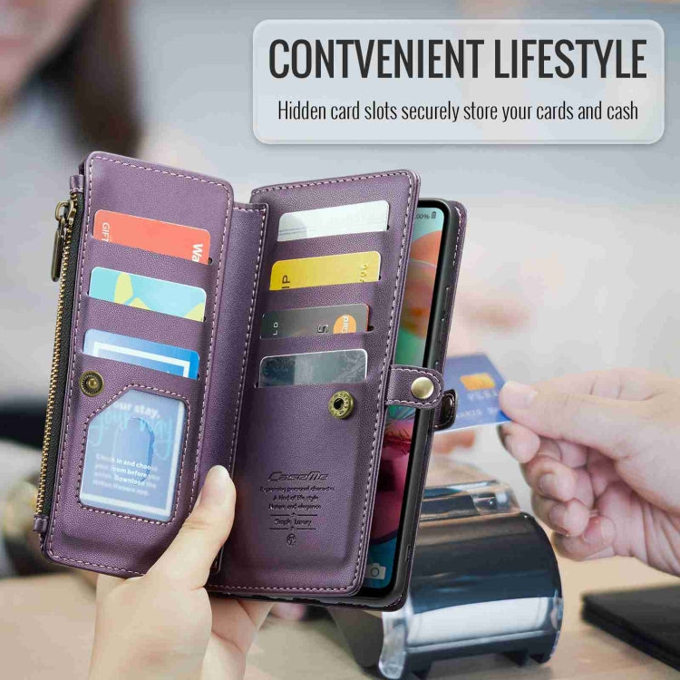 For Samsung Galaxy A71 4G CaseMe C36 Card Slots Zipper Wallet RFID Anti-theft Leather Phone Case(Purple) - Galaxy Phone Cases by CaseMe | Online Shopping South Africa | PMC Jewellery | Buy Now Pay Later Mobicred