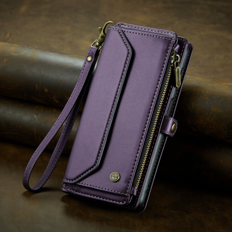 For Samsung Galaxy S20 Ultra CaseMe C36 Card Slots Zipper Wallet RFID Anti-theft Leather Phone Case(Purple) - Galaxy Phone Cases by CaseMe | Online Shopping South Africa | PMC Jewellery | Buy Now Pay Later Mobicred