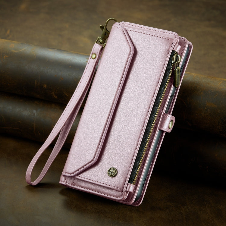 For Samsung Galaxy S22 Ultra 5G CaseMe C36 Card Slots Zipper Wallet RFID Anti-theft Leather Phone Case(Pink) - Galaxy S22 Ultra 5G Cases by CaseMe | Online Shopping South Africa | PMC Jewellery | Buy Now Pay Later Mobicred