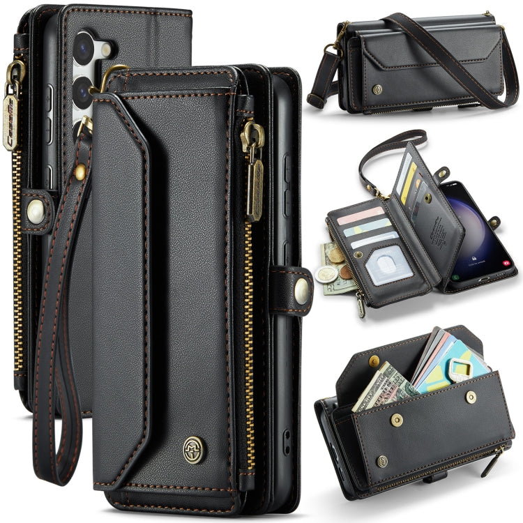 For Samsung Galaxy S23+ 5G CaseMe C36 Card Slots Zipper Wallet RFID Anti-theft Leather Phone Case(Black) - Galaxy S23+ 5G Cases by CaseMe | Online Shopping South Africa | PMC Jewellery | Buy Now Pay Later Mobicred