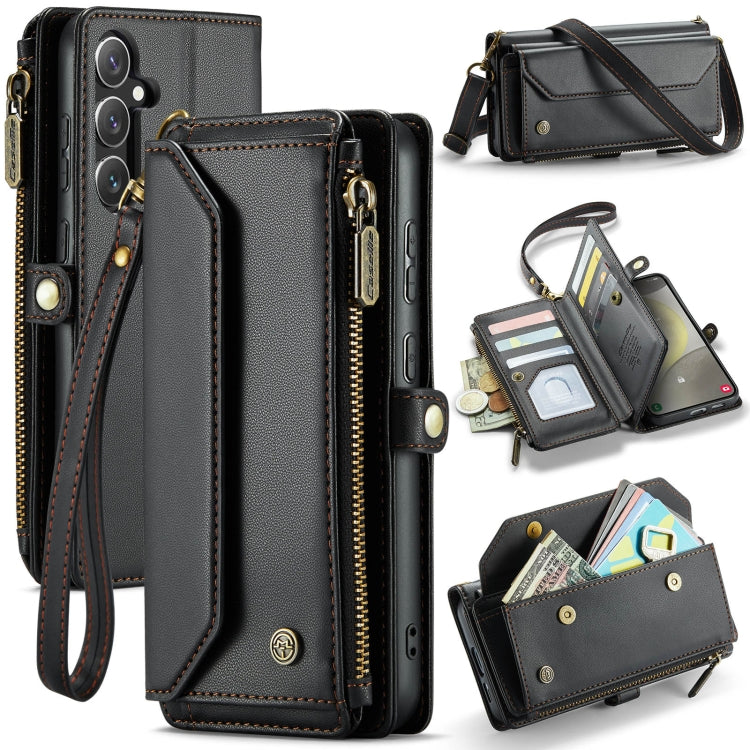 For Samsung Galaxy S24+ 5G CaseMe C36 Card Slots Zipper Wallet RFID Anti-theft Leather Phone Case(Black) - Galaxy S24+ 5G Cases by CaseMe | Online Shopping South Africa | PMC Jewellery | Buy Now Pay Later Mobicred