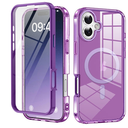 For iPhone 16 Plus Colorful MagSafe Magnetic PC Hybrid TPU Phone Case(Dark Purple) - iPhone 16 Plus Cases by PMC Jewellery | Online Shopping South Africa | PMC Jewellery | Buy Now Pay Later Mobicred