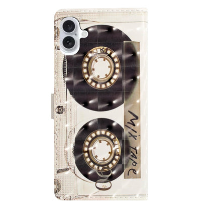 For iPhone 16 3D Pattern Leather Phone Case(Tape) - iPhone 16 Cases by PMC Jewellery | Online Shopping South Africa | PMC Jewellery | Buy Now Pay Later Mobicred