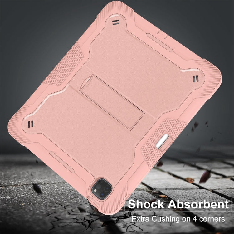 For iPad Pro 13 2024 Shockproof Silicone Hybrid PC Tablet Case with Holder(Rose Gold) - iPad Pro 13 2024 Cases by PMC TechLife | Online Shopping South Africa | PMC TechLife | Buy Now Pay Later Mobicred