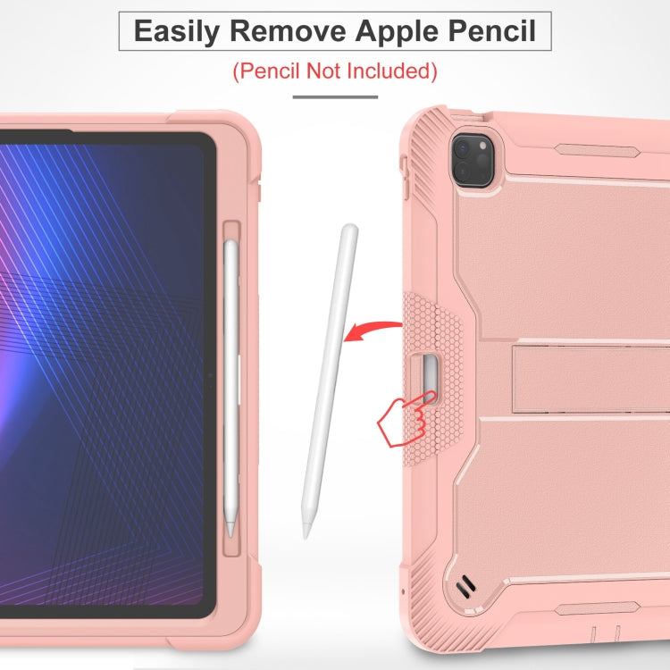 For iPad Pro 13 2024 Shockproof Silicone Hybrid PC Tablet Case with Holder(Rose Gold) - iPad Pro 13 2024 Cases by PMC TechLife | Online Shopping South Africa | PMC TechLife | Buy Now Pay Later Mobicred