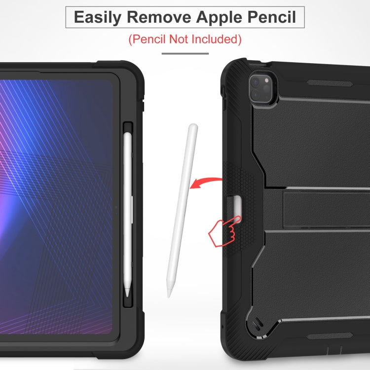 For iPad Pro 13 2024 Shockproof Silicone Hybrid PC Tablet Case with Holder(Black) - iPad Pro 13 2024 Cases by PMC TechLife | Online Shopping South Africa | PMC TechLife | Buy Now Pay Later Mobicred