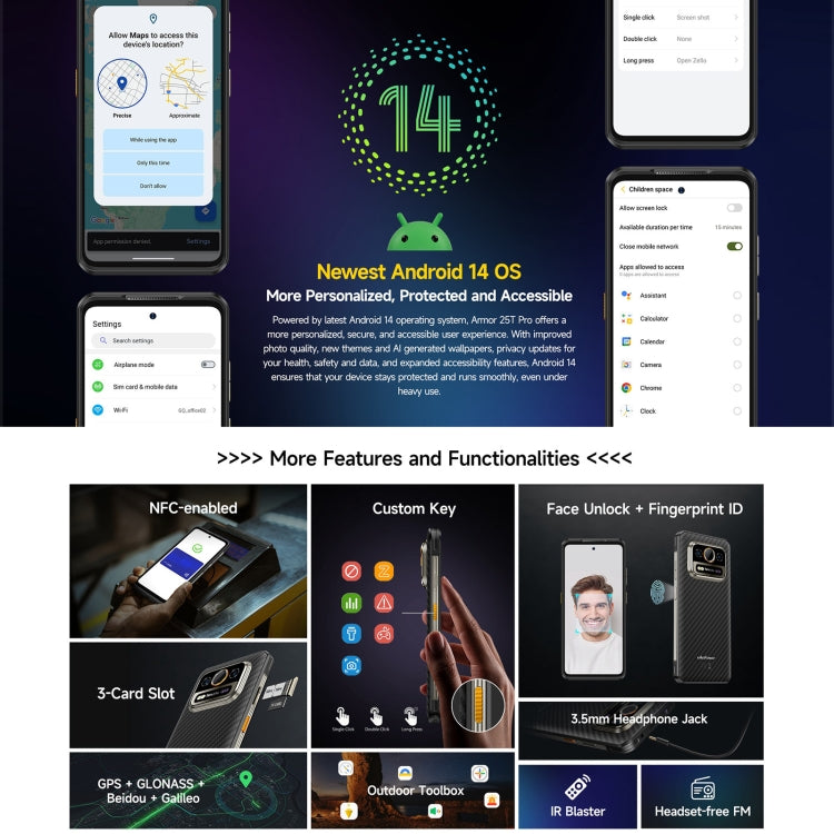 [HK Warehouse] Ulefone Armor 25T Pro Rugged Phone, 6GB+256GB, Thermal Imaging, 6.78 inch Android 14 MediaTek Dimensity 6300 Octa Core, Network: 5G, NFC(Frost Black) - Ulefone by Ulefone | Online Shopping South Africa | PMC Jewellery | Buy Now Pay Later Mobicred