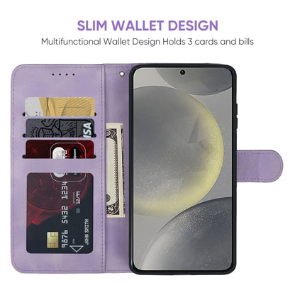 For Samsung Galaxy S24+ / S25+ 5G Skin Feel Geometric Lines Leather Phone Case(Purple) - Galaxy S24+ 5G Cases by PMC Jewellery | Online Shopping South Africa | PMC Jewellery | Buy Now Pay Later Mobicred