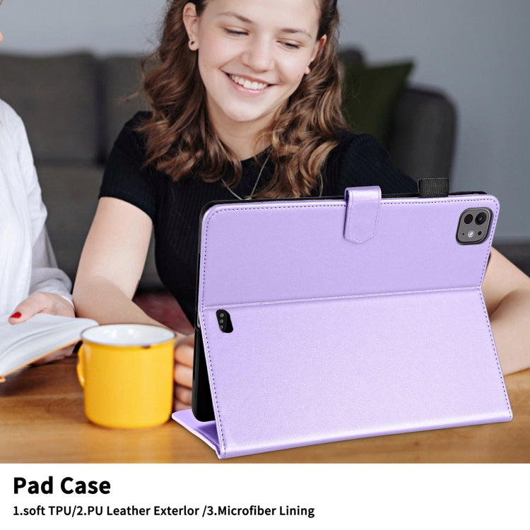 For iPad Pro 13 2024 Rhombus Lattice Leather Smart Tablet Case(Purple) - iPad Pro 13 2024 Cases by PMC TechLife | Online Shopping South Africa | PMC TechLife | Buy Now Pay Later Mobicred