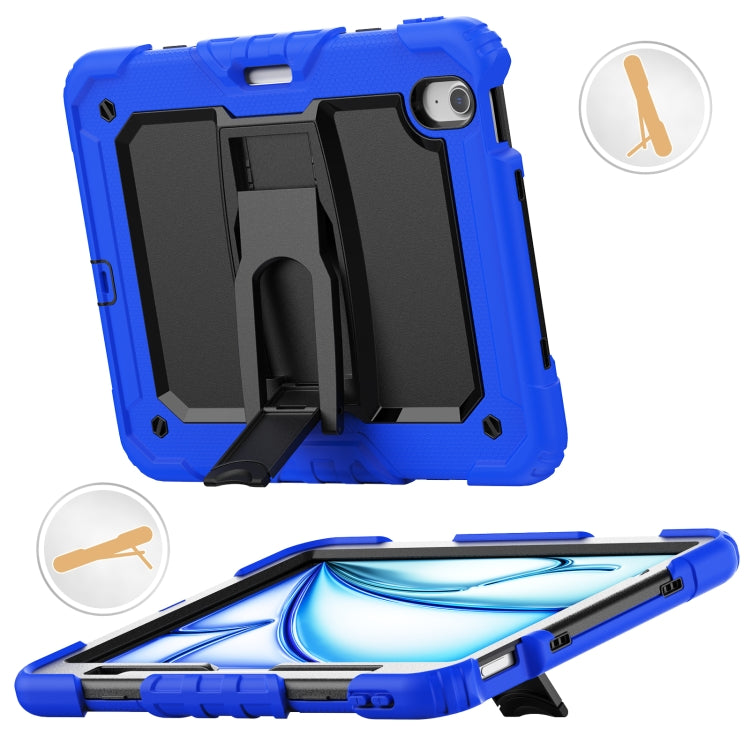 For iPad Air 11 2024 Silicone Hydric PC Tablet Case with Shoulder Strap & Holder(Blue) - iPad Air 11 2024 Cases by PMC Jewellery | Online Shopping South Africa | PMC Jewellery | Buy Now Pay Later Mobicred