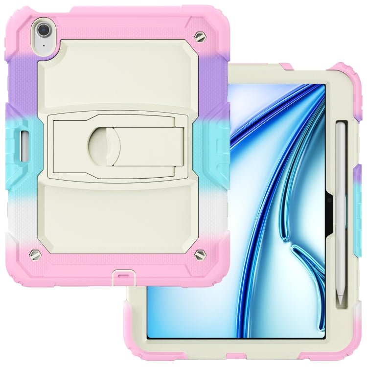 For iPad Air 11 2025 / 2024 Silicone Hydric PC Tablet Case with Shoulder Strap & Holder(Camouflage Pink) - free shipping - PMC TechLife - Order now!