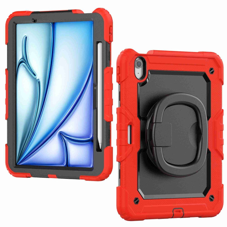 For iPad Air 11 2024 Handle Silicone Hydric PC Tablet Case with Shoulder Strap(Red) - iPad Air 11 2024 Cases by PMC TechLife | Online Shopping South Africa | PMC TechLife | Buy Now Pay Later Mobicred