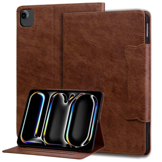 For iPad Air 11 2024 / Air 5 / Air 4 Cat Buckle Leather Smart Tablet Case(Brown) - iPad Air 11 2024 Cases by PMC Jewellery | Online Shopping South Africa | PMC Jewellery | Buy Now Pay Later Mobicred