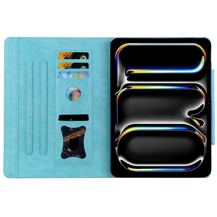 For iPad Pro 11 2024 Cat Buckle Leather Smart Tablet Case(Sky Blue) - iPad Pro 11 2024 Cases by PMC TechLife | Online Shopping South Africa | PMC TechLife | Buy Now Pay Later Mobicred