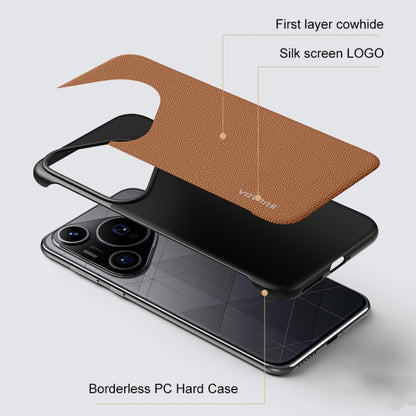 For Huawei Pura 70 SULADA Frameless Top Layer Cowhide Leather + PC Phone Case(Brown) - Huawei Cases by SULADA | Online Shopping South Africa | PMC Jewellery | Buy Now Pay Later Mobicred