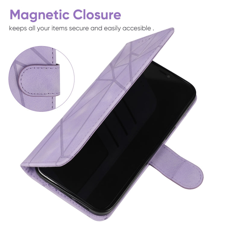 For Google Pixel 9 / 9 Pro Skin Feel Geometric Lines Leather Phone Case(Purple) - Google Cases by PMC TechLife | Online Shopping South Africa | PMC TechLife | Buy Now Pay Later Mobicred