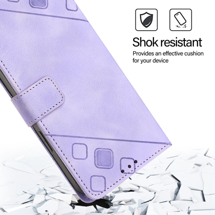 For Blackview Shark 8 Skin Feel Embossed Leather Phone Case(Light Purple) - More Brand by PMC TechLife | Online Shopping South Africa | PMC TechLife | Buy Now Pay Later Mobicred