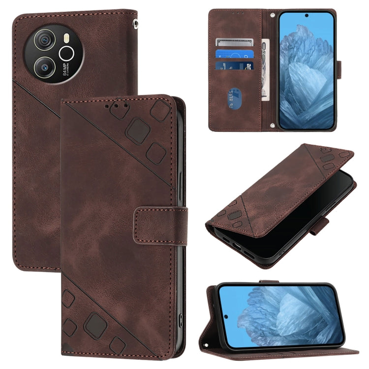 For Blackview Shark 8 Skin Feel Embossed Leather Phone Case(Brown) - More Brand by PMC TechLife | Online Shopping South Africa | PMC TechLife | Buy Now Pay Later Mobicred