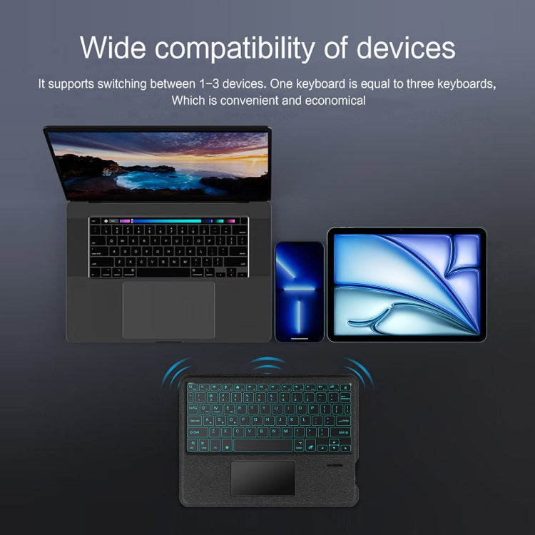 For iPad Air 11 2024 Intelligent Detachable Touch Bluetooth Keyboard Leather Tablet Case with Backlight/Pen Slot(Black) - Universal by PMC TechLife | Online Shopping South Africa | PMC TechLife | Buy Now Pay Later Mobicred