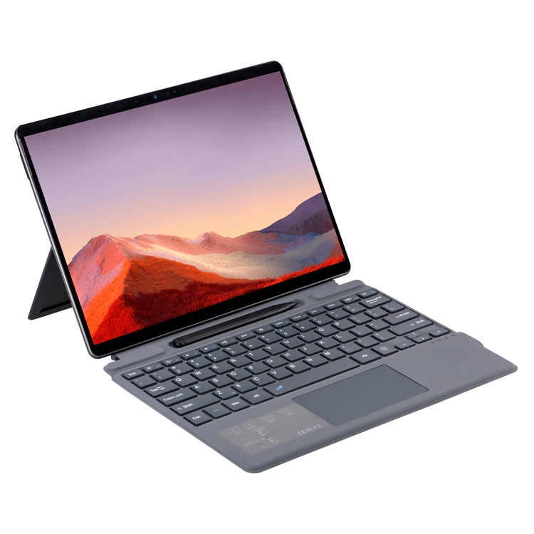 For Microsoft Surface Pro 10 / Pro 9 2089A Wireless Bluetooth Keyboard Leather Case with Touchpad(Grey) - Others Keyboard by PMC Jewellery | Online Shopping South Africa | PMC Jewellery | Buy Now Pay Later Mobicred