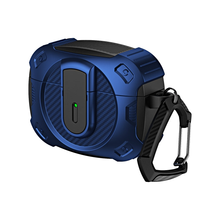 For AirPods Pro 2 Lock Shockproof Bluetooth Earphone Protective Case(Black Blue) - For AirPods Pro 2 by PMC Jewellery | Online Shopping South Africa | PMC Jewellery | Buy Now Pay Later Mobicred