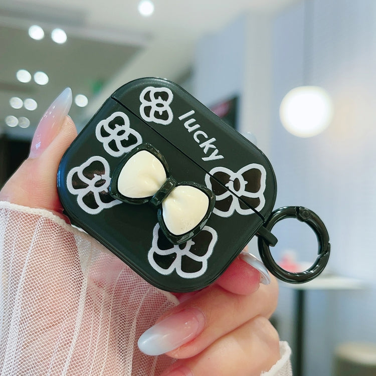 For AirPods Pro 2 / Pro 3D Colorful Pattern Bluetooth Earphone Protective Case(Black Bow) - For AirPods Pro 2 by PMC Jewellery | Online Shopping South Africa | PMC Jewellery | Buy Now Pay Later Mobicred